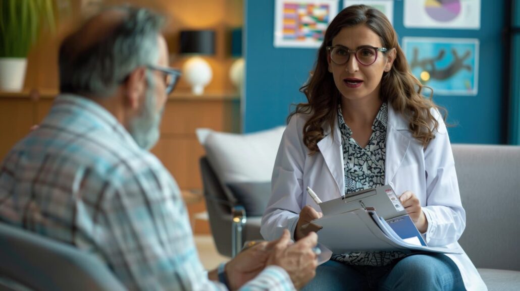 Methadone Detox in New Jersey: Safe Opioid Withdrawal Care 1 therapist explains Methadone Detox Program to a new patient