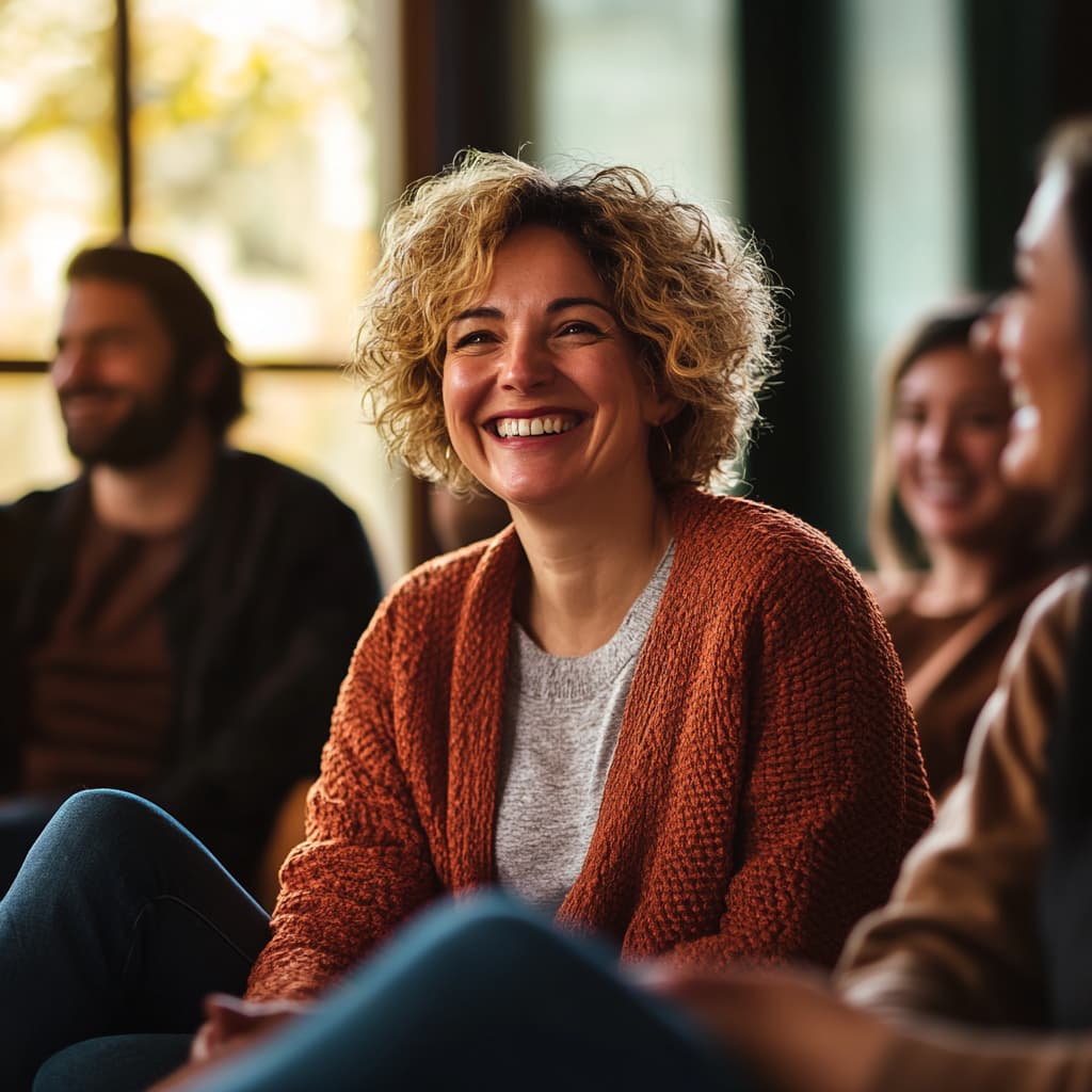 diverse adults socializing in a Meth Rehab Program center for meth & p2p recovery